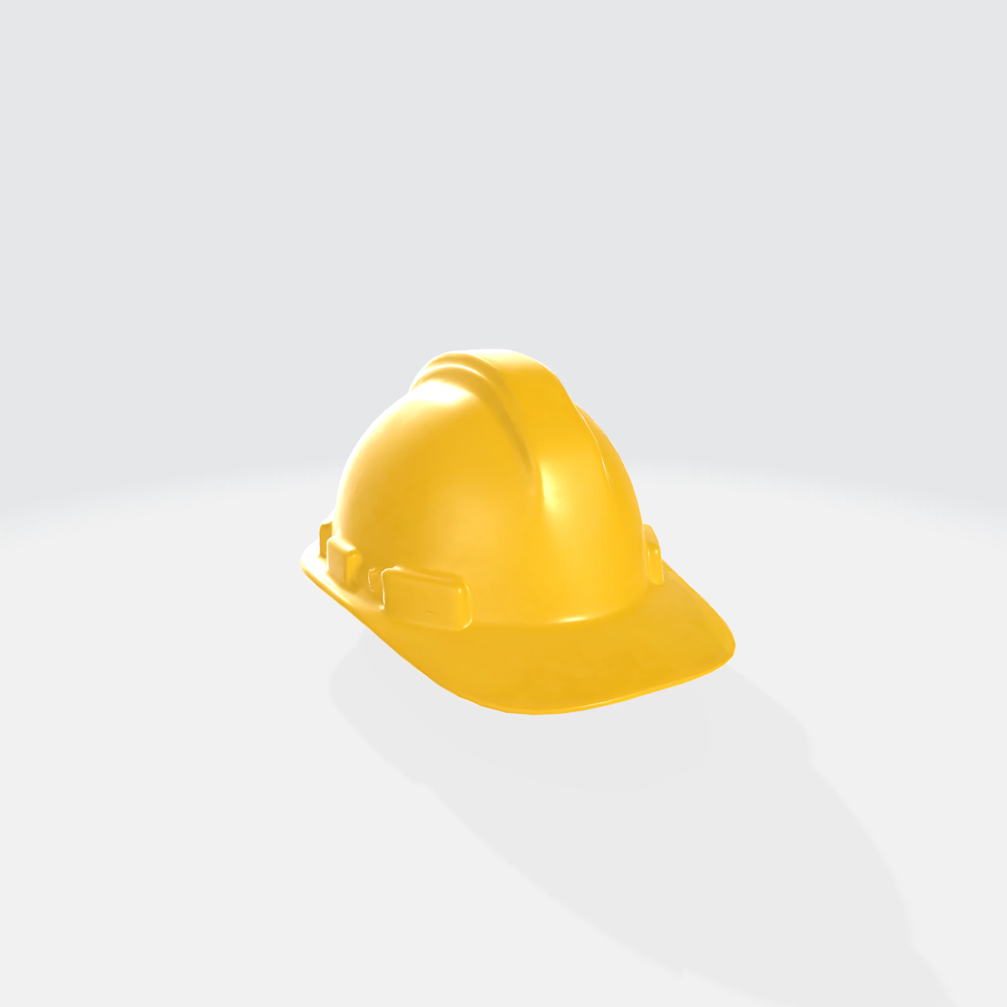 Yellow Construction Hard Hat Safety Helmet - Industrial Equipment 3D Model .c4d .max .obj .3ds .fbx .stl .blend 