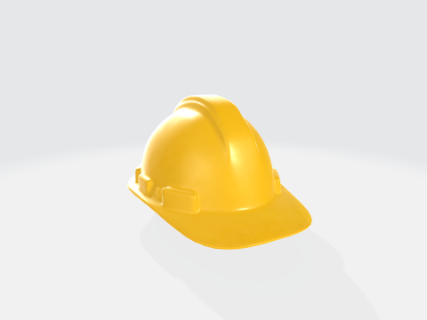 Yellow Construction Hard Hat Safety Helmet - Industrial Equipment 3D मॉडल