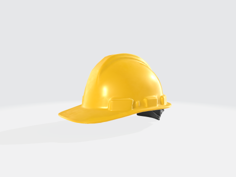 Yellow Construction Hard Hat Safety Helmet - Industrial Equipment Modèle 3D