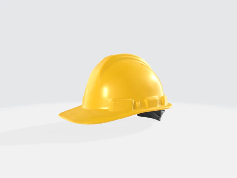 Yellow Construction Hard Hat Safety Helmet - Industrial Equipment 3D Model