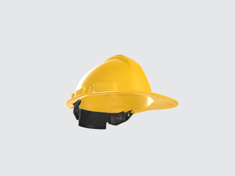 Yellow Construction Hard Hat Safety Helmet - Industrial Equipment Modèle 3D