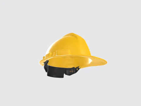 Yellow Construction Hard Hat Safety Helmet - Industrial Equipment 3D Model