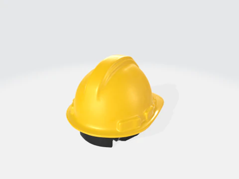 Yellow Construction Hard Hat Safety Helmet - Industrial Equipment 3D Model