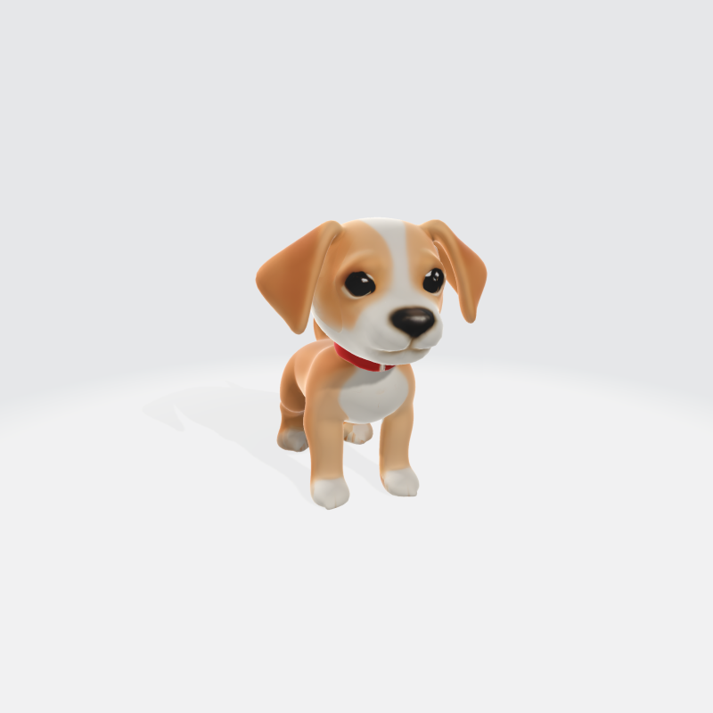 Cute Cartoon Puppy - Stylized Dog Asset Modello 3D .c4d .max .obj .3ds .fbx .stl .blend