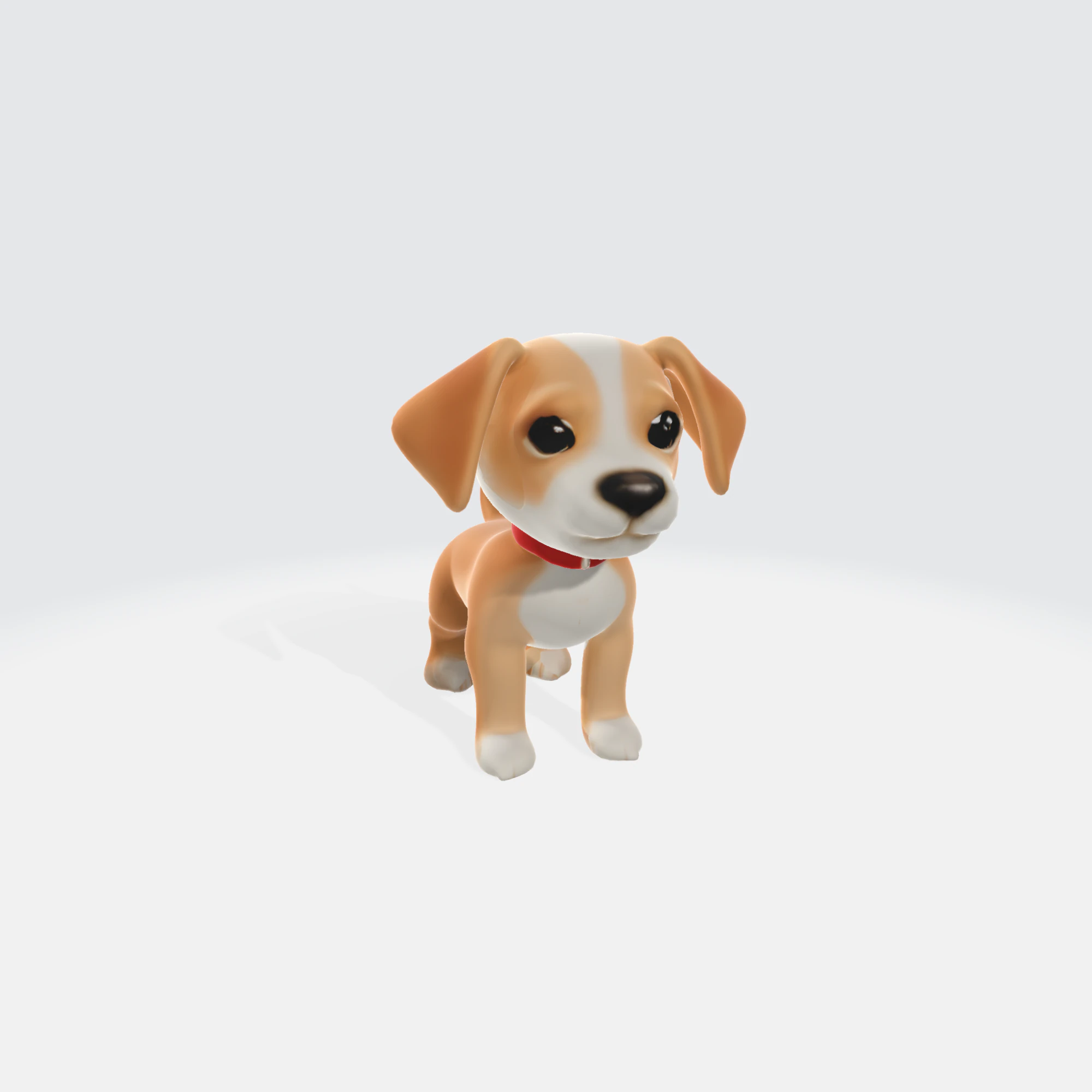 Cute Cartoon Puppy - Stylized Dog Asset 3D Model .c4d .max .obj .3ds .fbx .stl .blend 