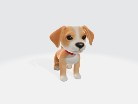 Cute Cartoon Puppy - Stylized Dog Asset 3D Model