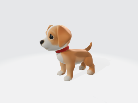 Cute Cartoon Puppy - Stylized Dog Asset Modello 3D