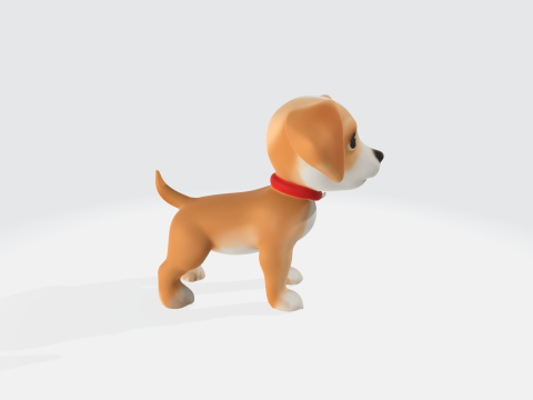 Cute Cartoon Puppy - Stylized Dog Asset Modello 3D