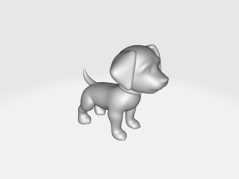 Cute Cartoon Puppy - Stylized Dog Asset Modello 3D