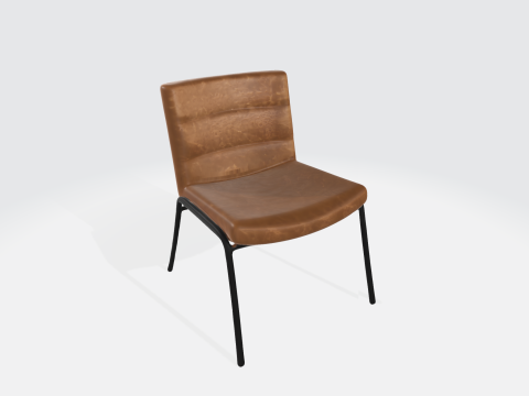 Modern Leather Chair Furniture Asset 3D Model