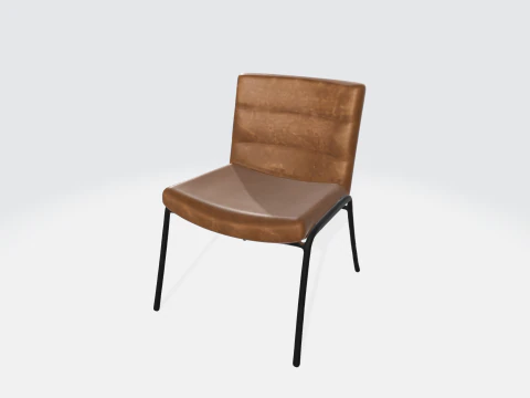 Modern Leather Chair Furniture Asset 3D Model