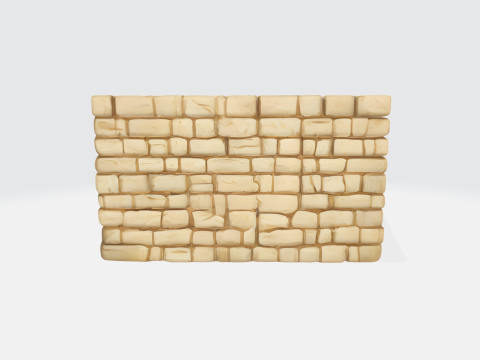 Realistic Stylized Stone Wall Medieval Modelo 3D