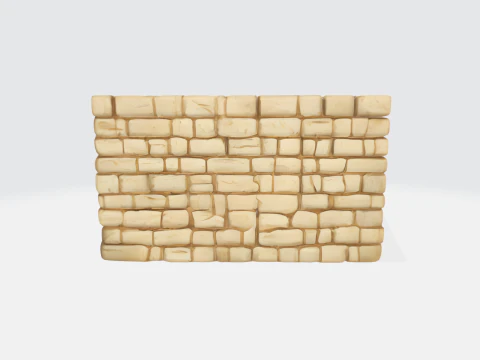 Реалистичная стилизованная каменная стена в средневековом стиле 3D Модель