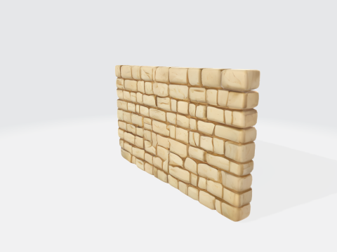 Realistic Stylized Stone Wall Medieval Modelo 3D