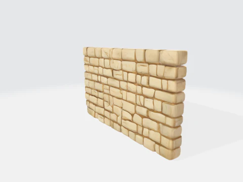 Realistic Stylized Stone Wall Medieval 3D Model