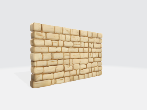 Realistic Stylized Stone Wall Medieval Modelo 3D