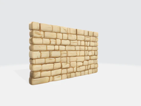 Realistic Stylized Stone Wall Medieval 3D Model