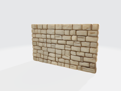 Realistic Stylized Stone Wall Medieval Modelo 3D