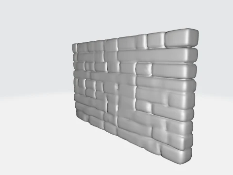 Realistic Stylized Stone Wall Medieval 3D Model