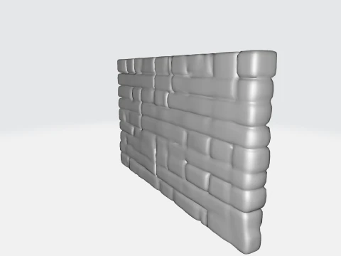 Realistic Stylized Stone Wall Medieval 3D Model