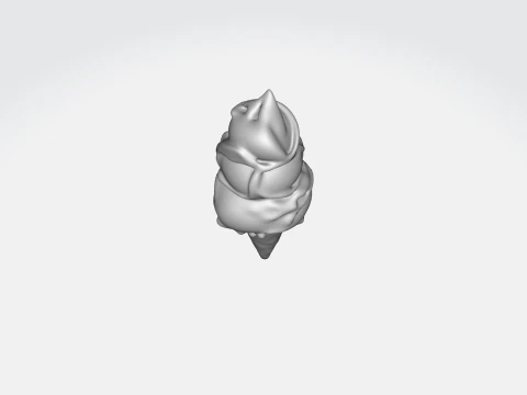 Ice Cream Cone Realistic Dessert with Toppings 3D Model