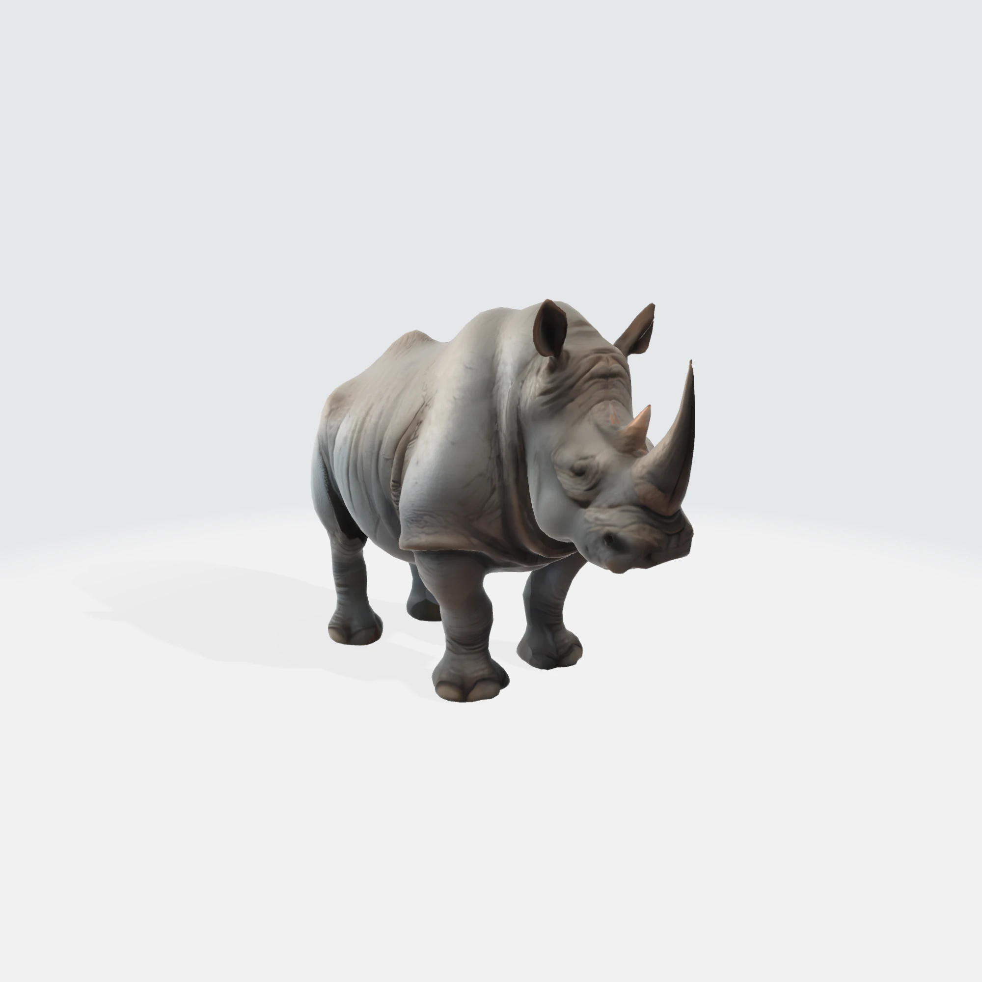 Realistic Rhinoceros Animal Asset 3D Model .c4d .max .obj .3ds .fbx .stl .blend 