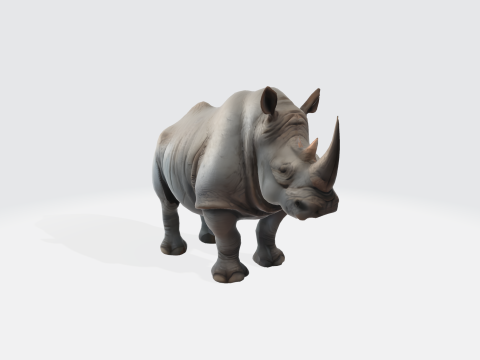 Realistic Rhinoceros Animal Asset 3D Model