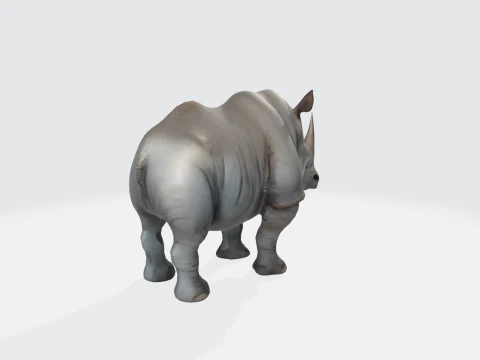 Realistic Rhinoceros Animal Asset 3D Model