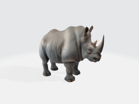 Realistic Rhinoceros Animal Asset Modello 3D