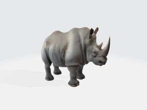 Realistic Rhinoceros Animal Asset 3D Model