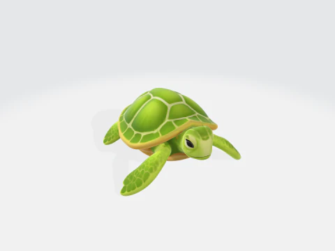 Tortue de mer - Atout tortue stylis&eacute;e Modèle 3D