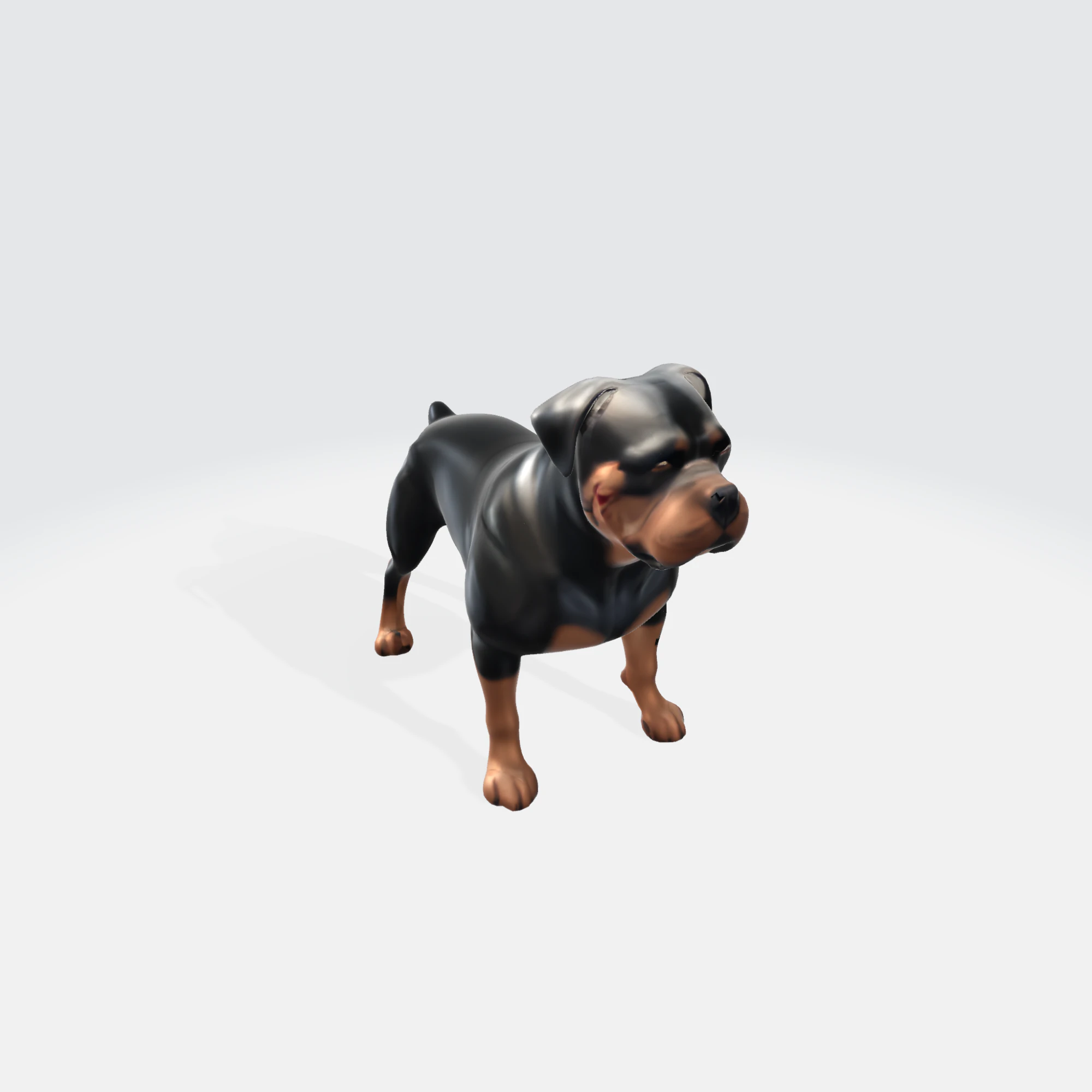 Realistic Rottweiler Dog Pet Animal Character 3D Model .c4d .max .obj .3ds .fbx .stl .blend 