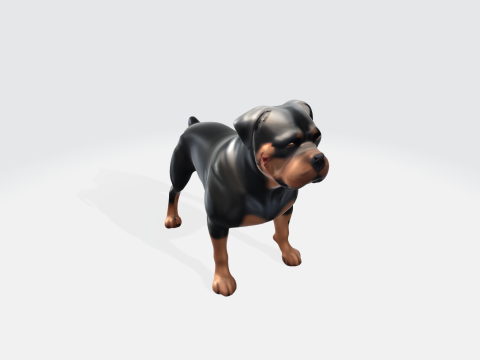 Realistic Rottweiler Dog Pet Animal Character 3D Model