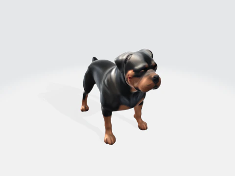 リアルなロットワイラー犬ペット動物キャラクター 3Dモデル