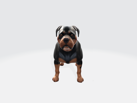 Realistic Rottweiler Dog Pet Animal Character 3D मॉडल