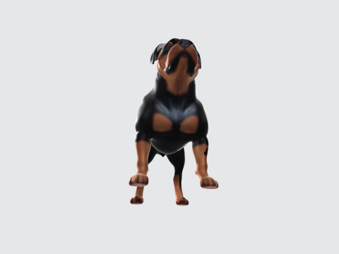Realistic Rottweiler Dog Pet Animal Character 3D मॉडल