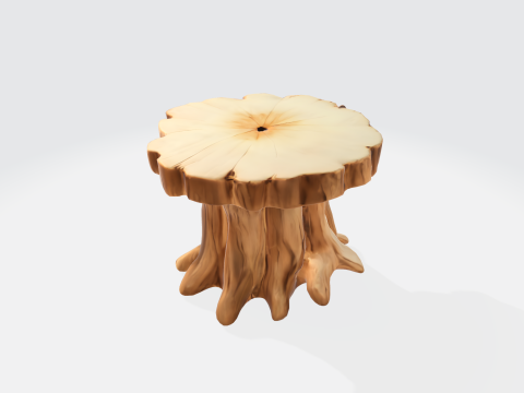 Tree Stump Asset - Nature-Themed Wood Log 3D Model