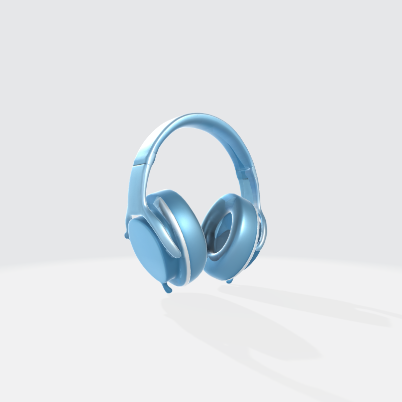 Premium Wireless Headphones - Audio Device 3D Model .c4d .max .obj .3ds .fbx .stl .blend