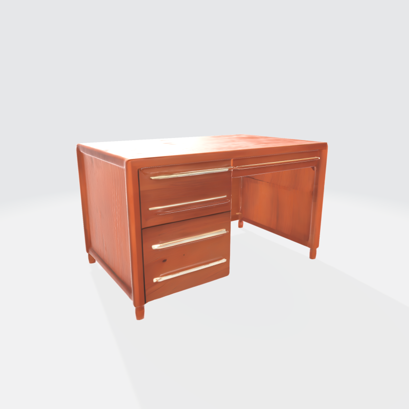 Classic Wooden Office Desk Modern Executive Furniture Asset 3D Model .c4d .max .obj .3ds .fbx .stl .blend 