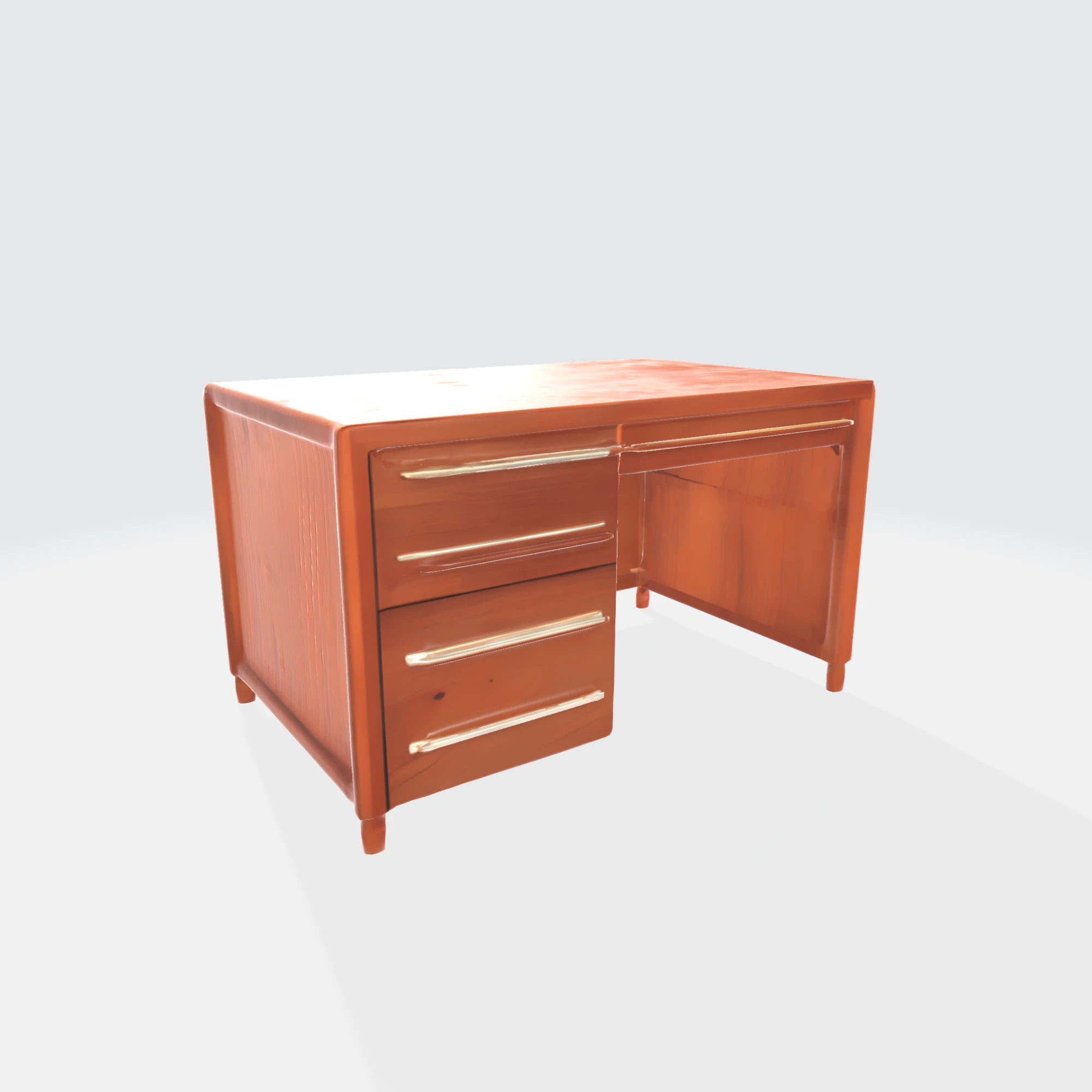 Mesa de escrit&oacute;rio de madeira cl&aacute;ssica, ativo moderno de m&oacute;veis executivos Modelo 3D .c4d .max .obj .3ds .fbx .stl .blend 
