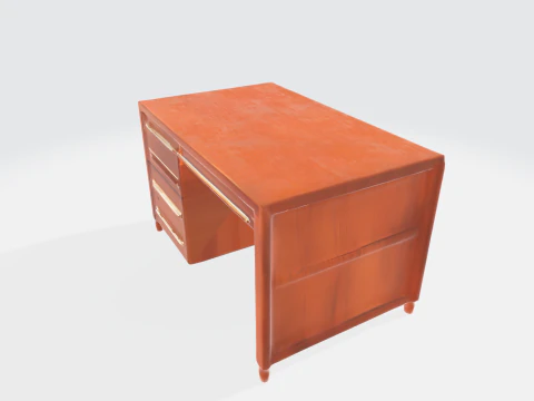 Mesa de escrit&oacute;rio de madeira cl&aacute;ssica, ativo moderno de m&oacute;veis executivos Modelo 3D