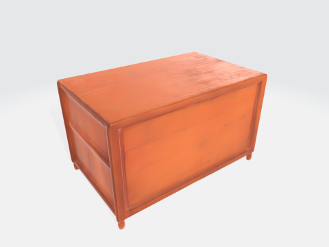 Classic Wooden Office Desk Modern Executive Furniture Asset 3D Model