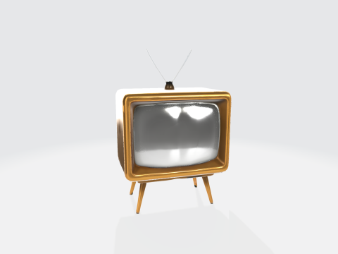 Retro Vintage TV Classic Television Asset for Interior Decor 3D Модель
