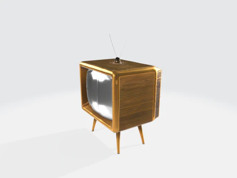 Retro Vintage TV Classic Television Asset for Interior Decor 3D Model