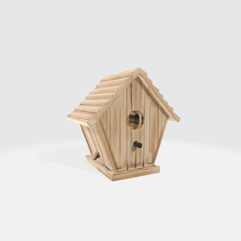 Wooden Birdhouse Garden and Outdoor Decor 3D Модель .c4d .max .obj .3ds .fbx .stl .blend