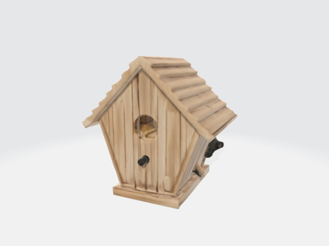 Wooden Birdhouse Garden and Outdoor Decor 3D Модель