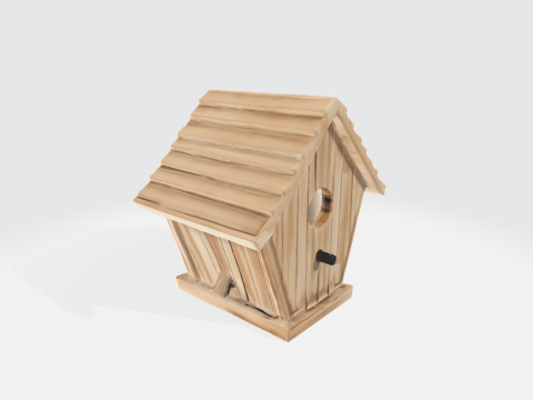 Wooden Birdhouse Garden and Outdoor Decor 3D Модель