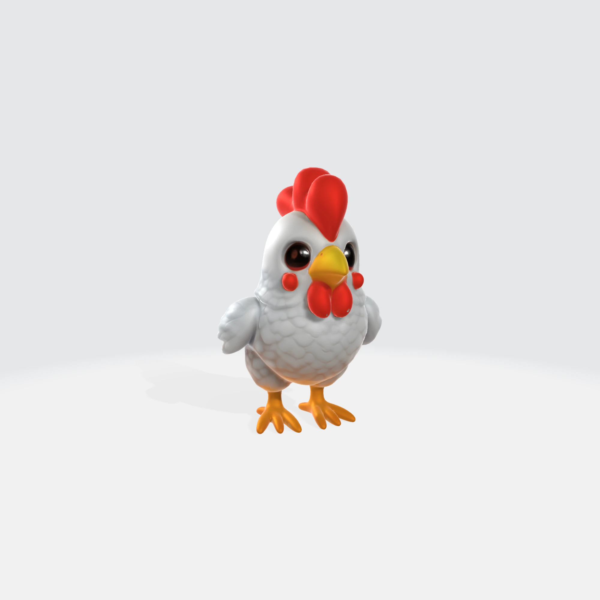 Cute Chicken - Cartoon Farm Animal Character 3D Model .c4d .max .obj .3ds .fbx .stl .blend 