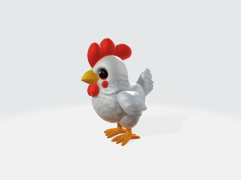 Cute Chicken - Cartoon Farm Animal Character Modèle 3D