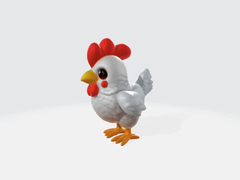 Cute Chicken - Cartoon Farm Animal Character 3D Model